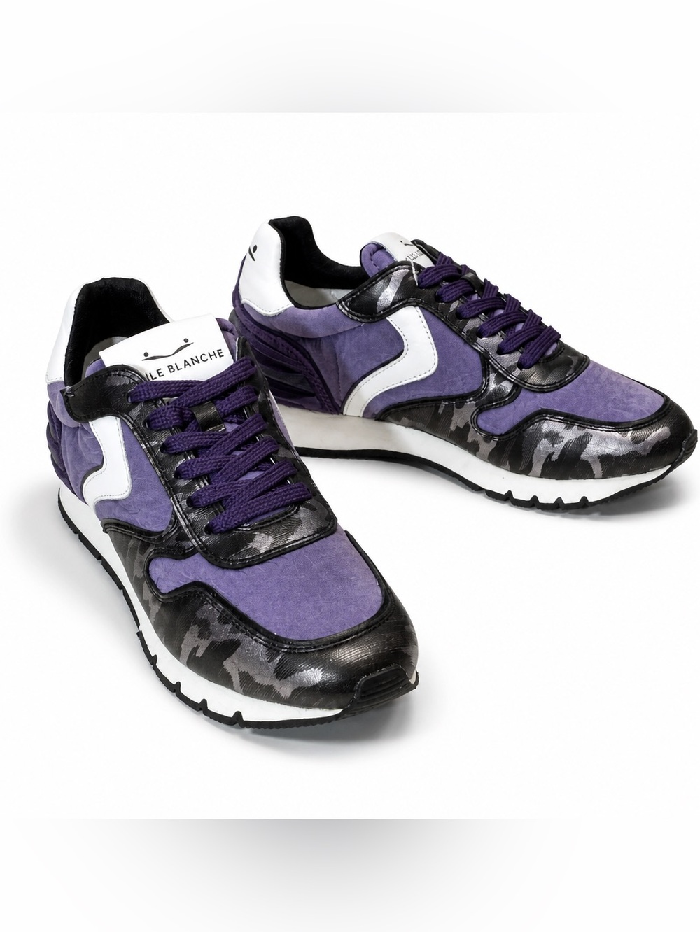 Voile Blanche Women’s Purple and Black Camouflage Low-Top Comfort Sneakers